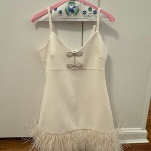 Likely White Mariany Feather Dress